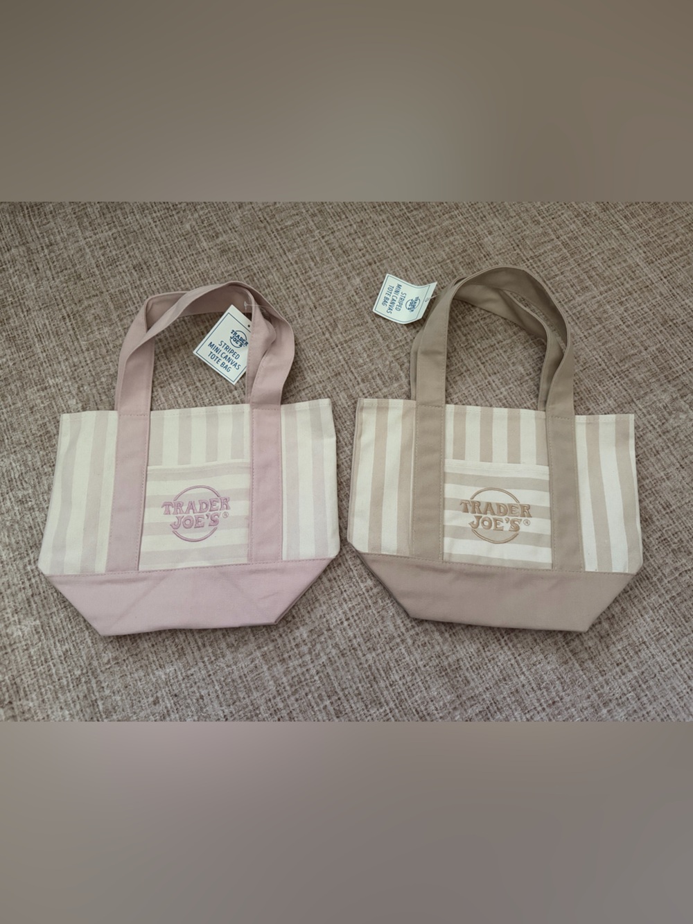 Trader Joe’s Striped Mini Canvas Tote Bag